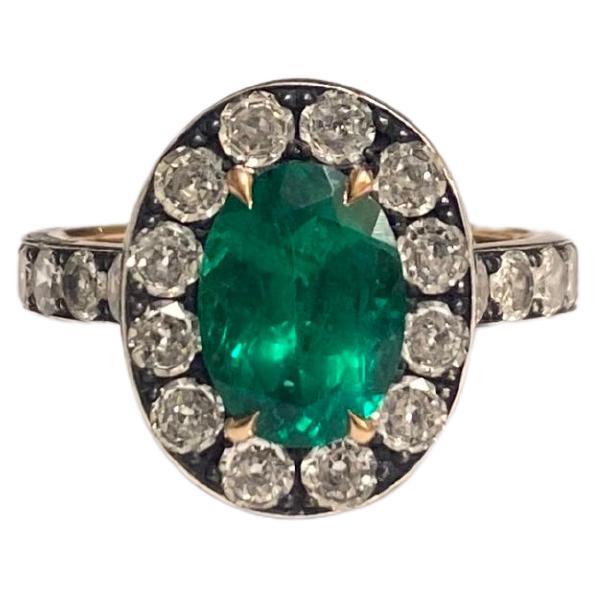 Smaragd- und Diamant-Ring