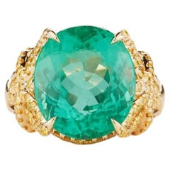 Brazilian Emerald and Diamond Ring, 'No Oil'