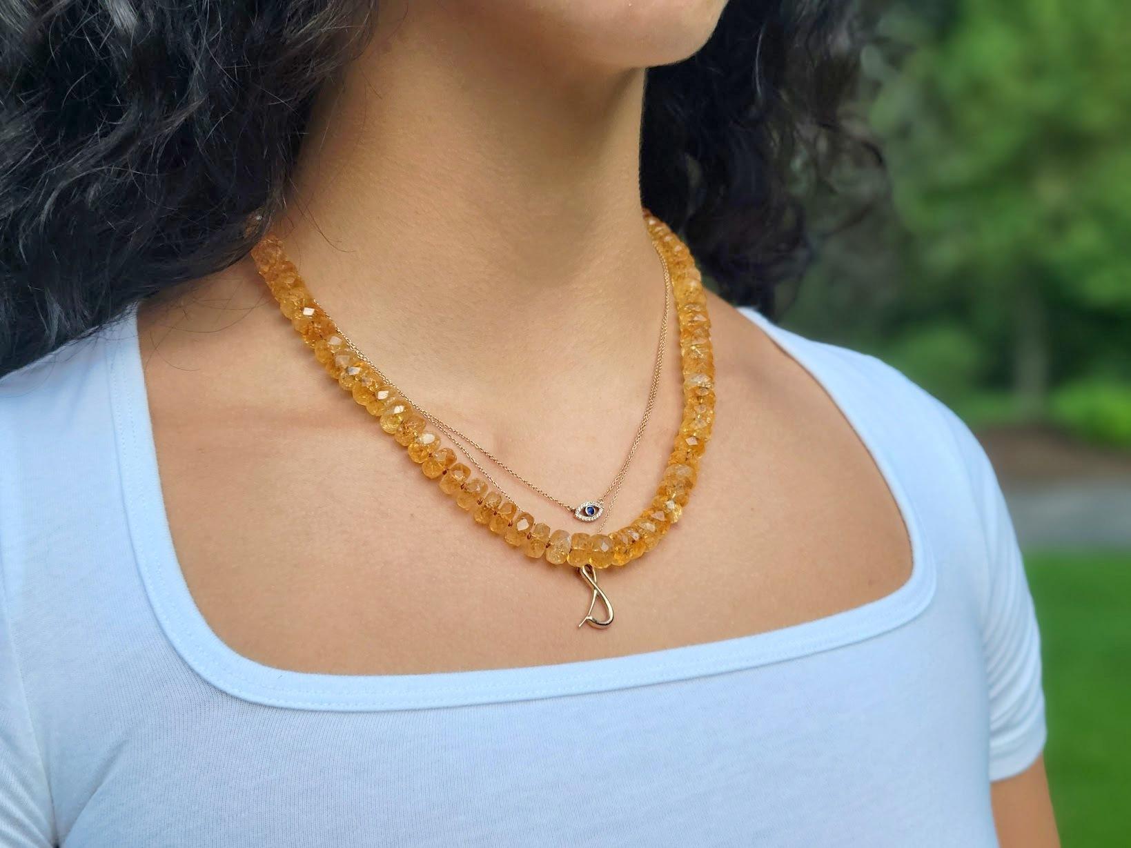 Collana di citrini brasiliani sfaccettati in vendita 1