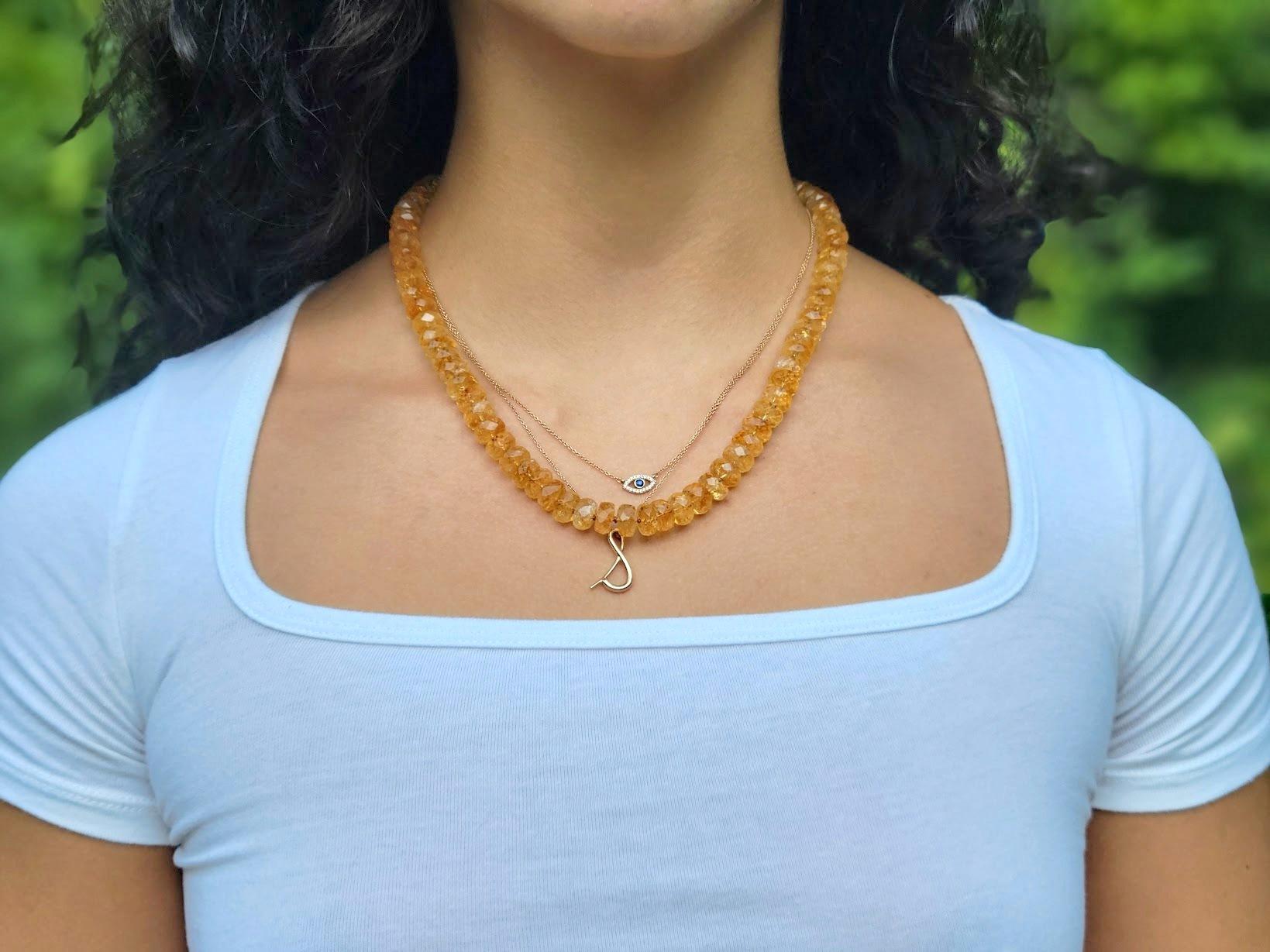 Collana di citrini brasiliani sfaccettati In condizioni Nuovo in vendita a Chesterland, OH