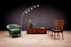 Brazilian Floor Lamp with Five Bulbs in Chrome, Glass & Marble, Unknown, 1960s