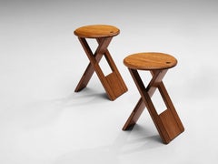 Brazilian Foldable Stools or Side Tables in Cedar