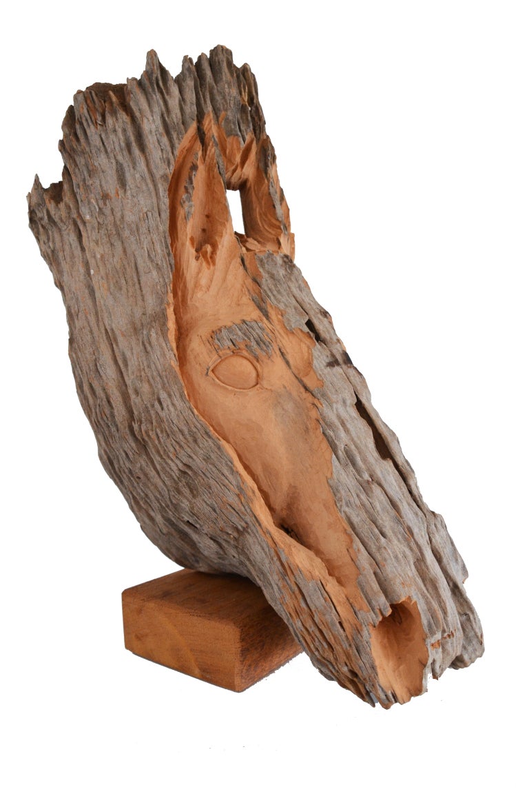 Brazilian HandCarved Wood Sculpture Horse For Sale at 1stDibs hand