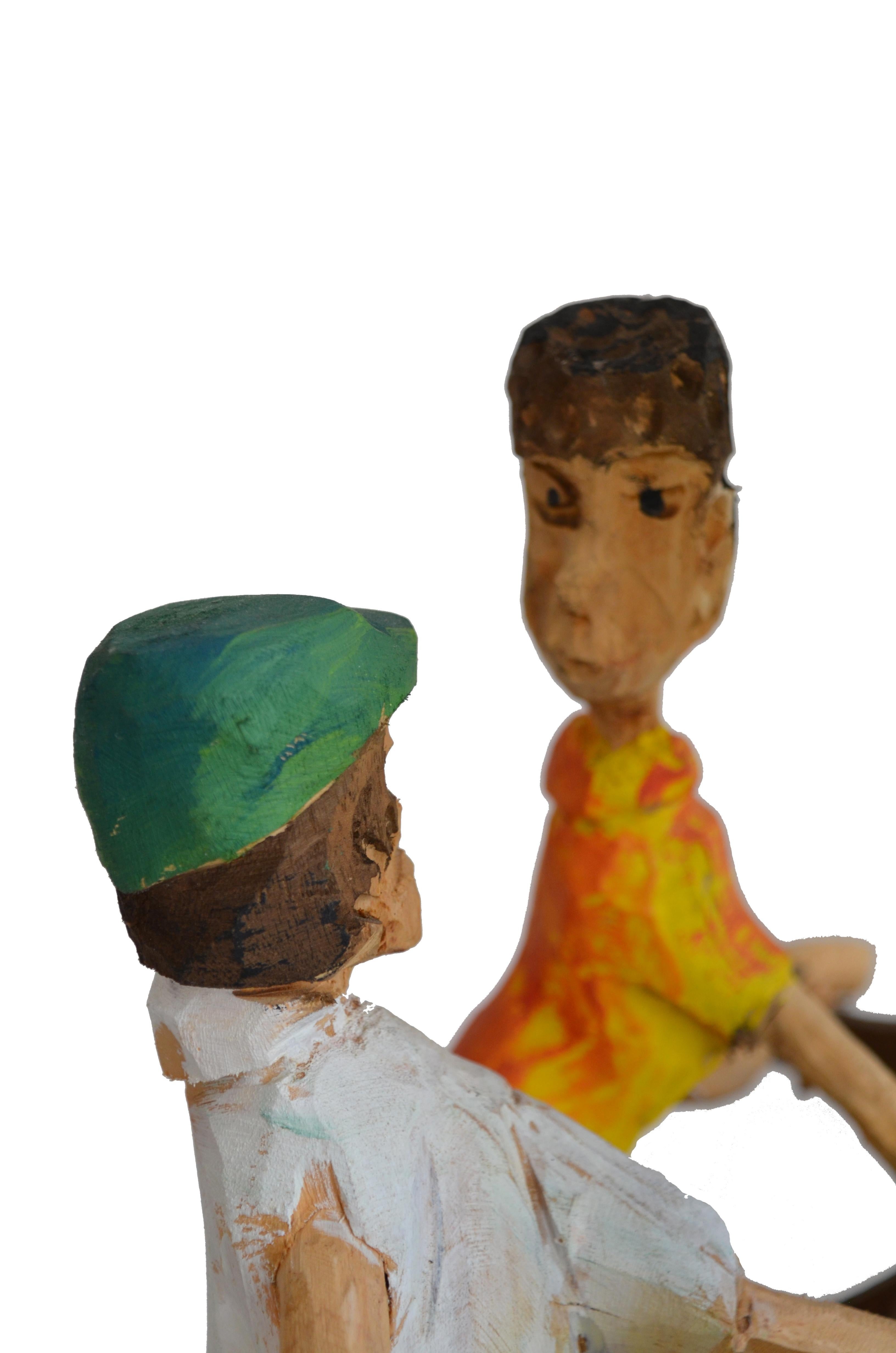 Brazilian Hand-Carved Wood Sculpture Today We Have a Show For Sale 1