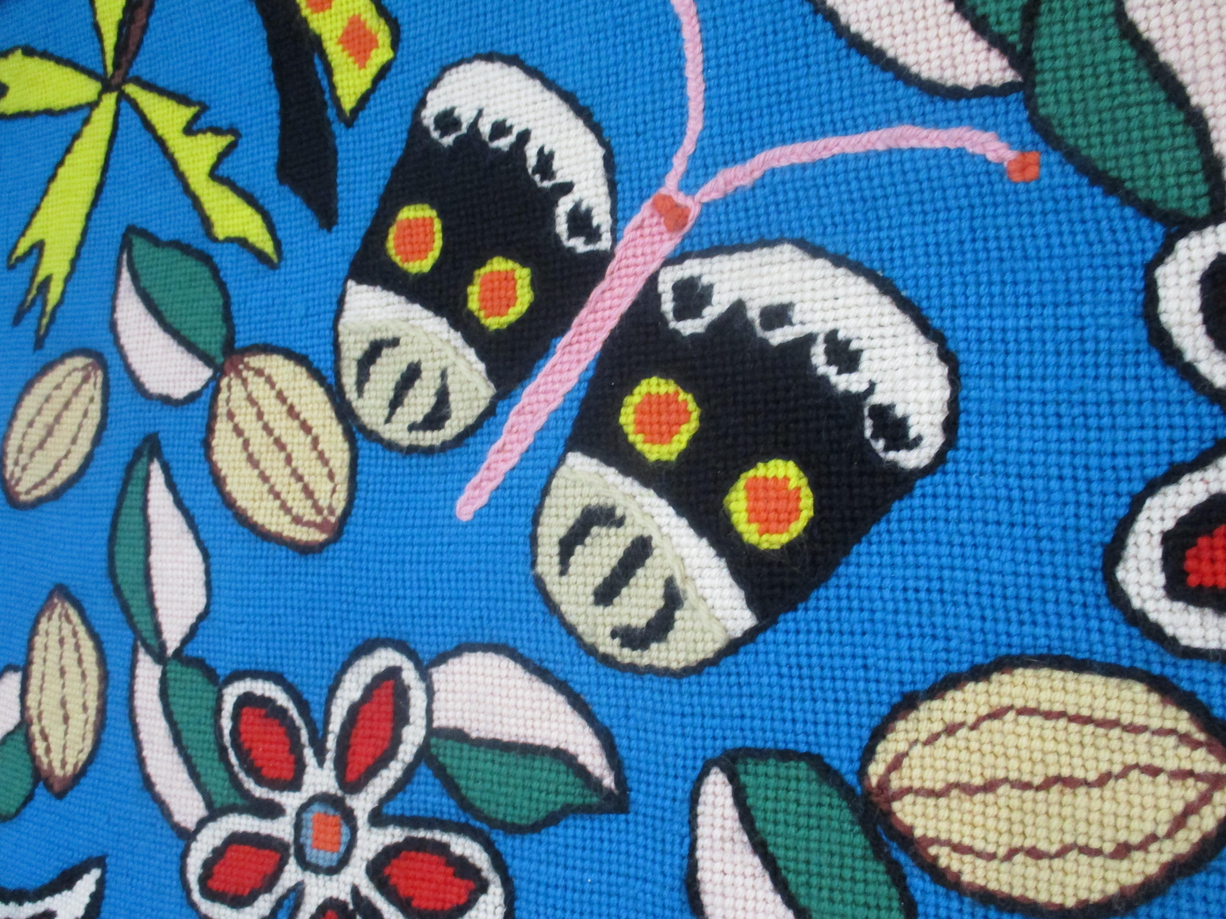Kennedy Bahia styled Brazilian Hand Woven Tapestry Signed MES 1979 For Sale 1