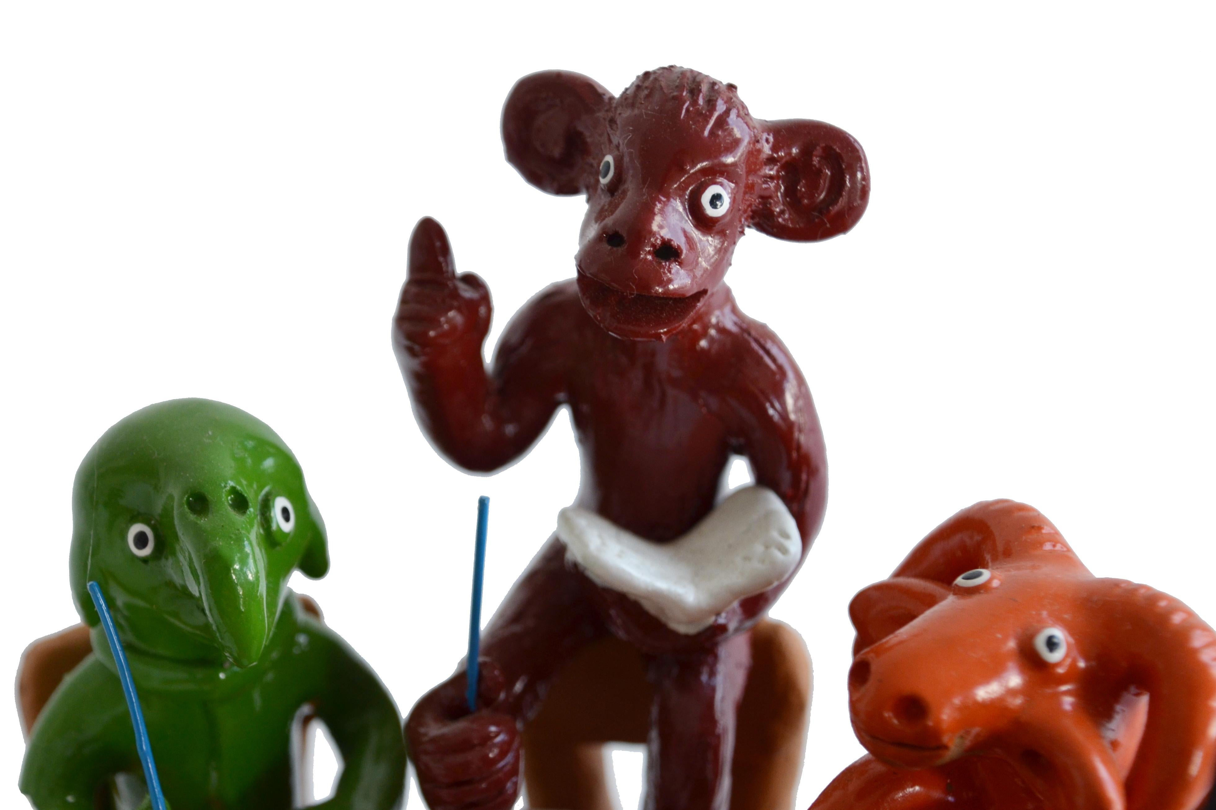 Brazilian Handcrafted Ceramic Sculpture Animal Council In Excellent Condition For Sale In Rio de Janeiro, RJ