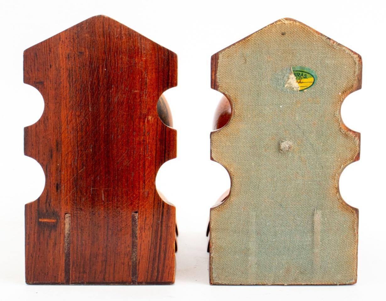 Wood Brazilian Hardwood Geometric Bookends, Pair For Sale