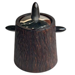 Cubitera de madera dura brasileña, cuerno y cromo, 1960