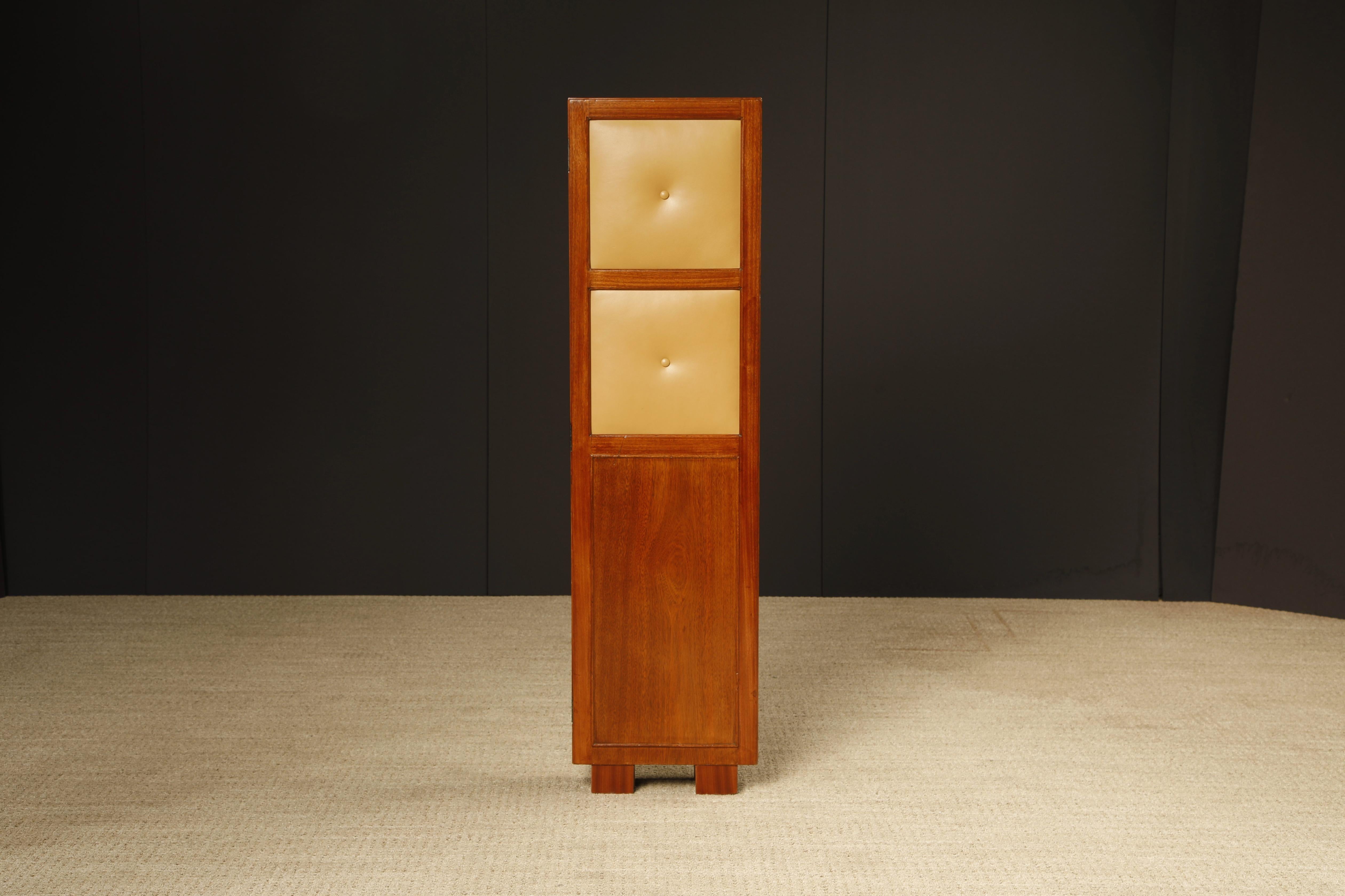 Paravento brasiliano in legno duro, pelle e pannelli specchiati, Brasile, 1960 ca. in vendita 6