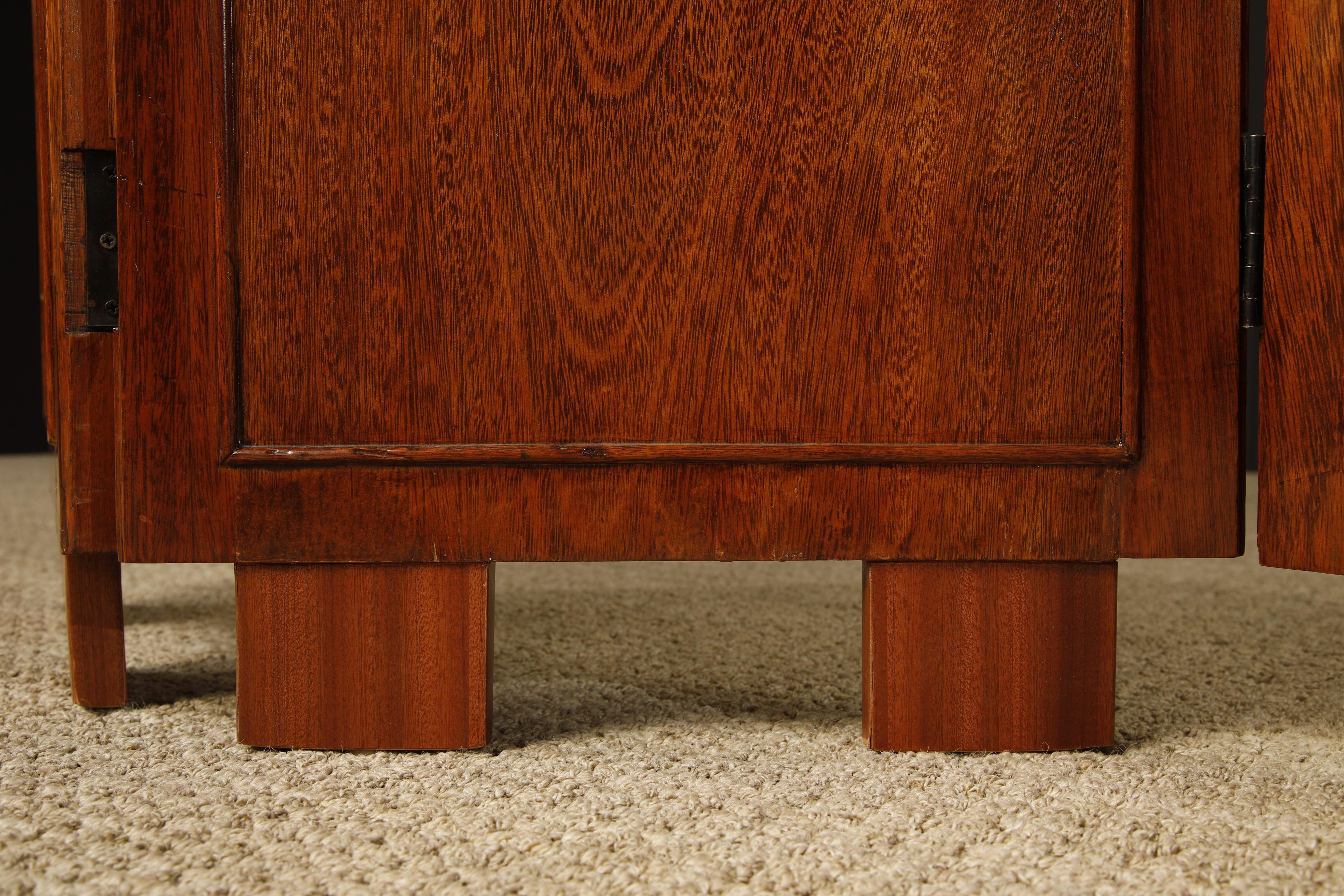 Paravento brasiliano in legno duro, pelle e pannelli specchiati, Brasile, 1960 ca. in vendita 10