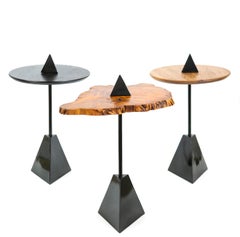 Brazilian Hardwood Painted Black Side Table, Triangle