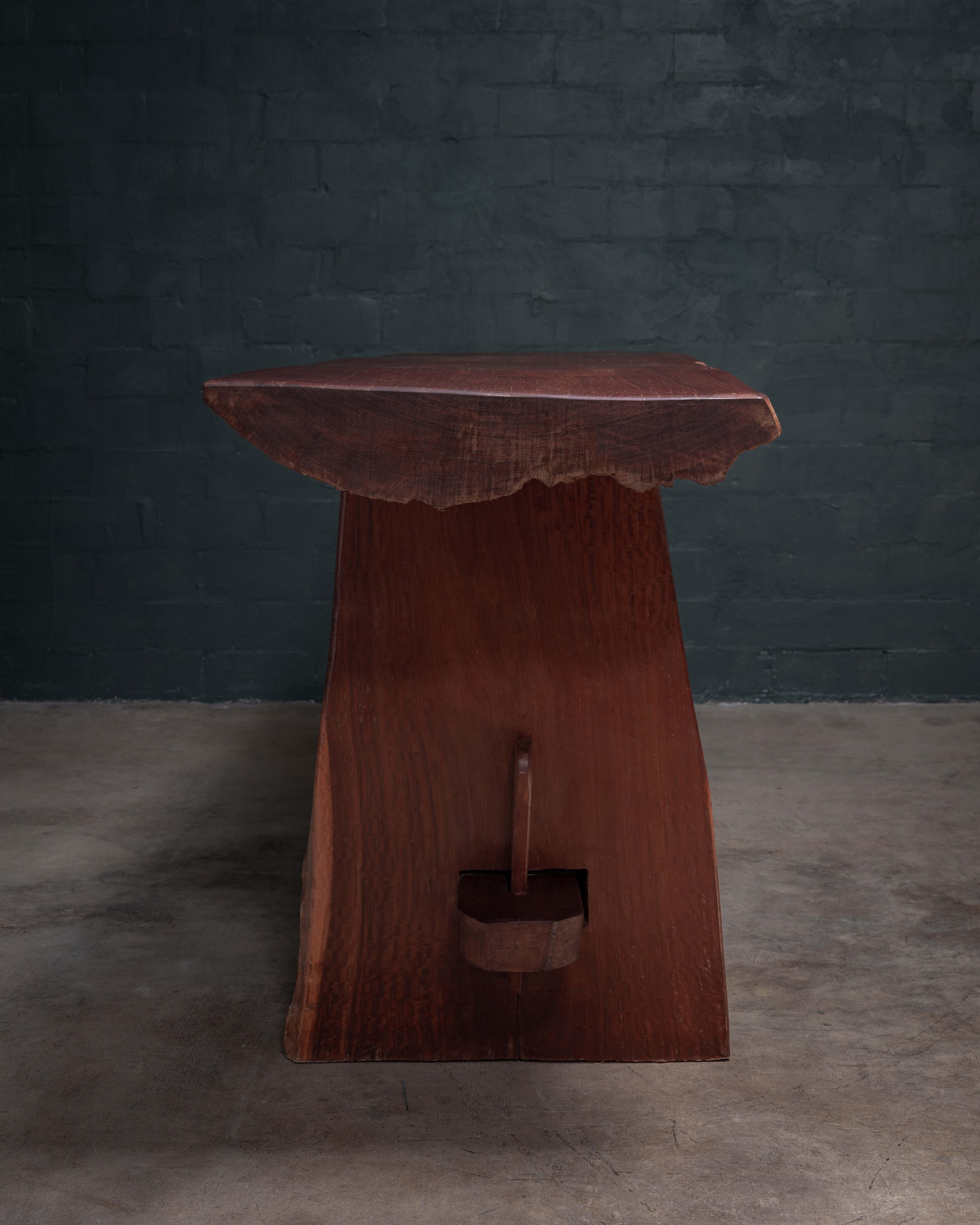 Brazilian Organic Live-Edge Outdoor Bar/Console crafted in Pará, Brazil from salvaged Ipe For Sale