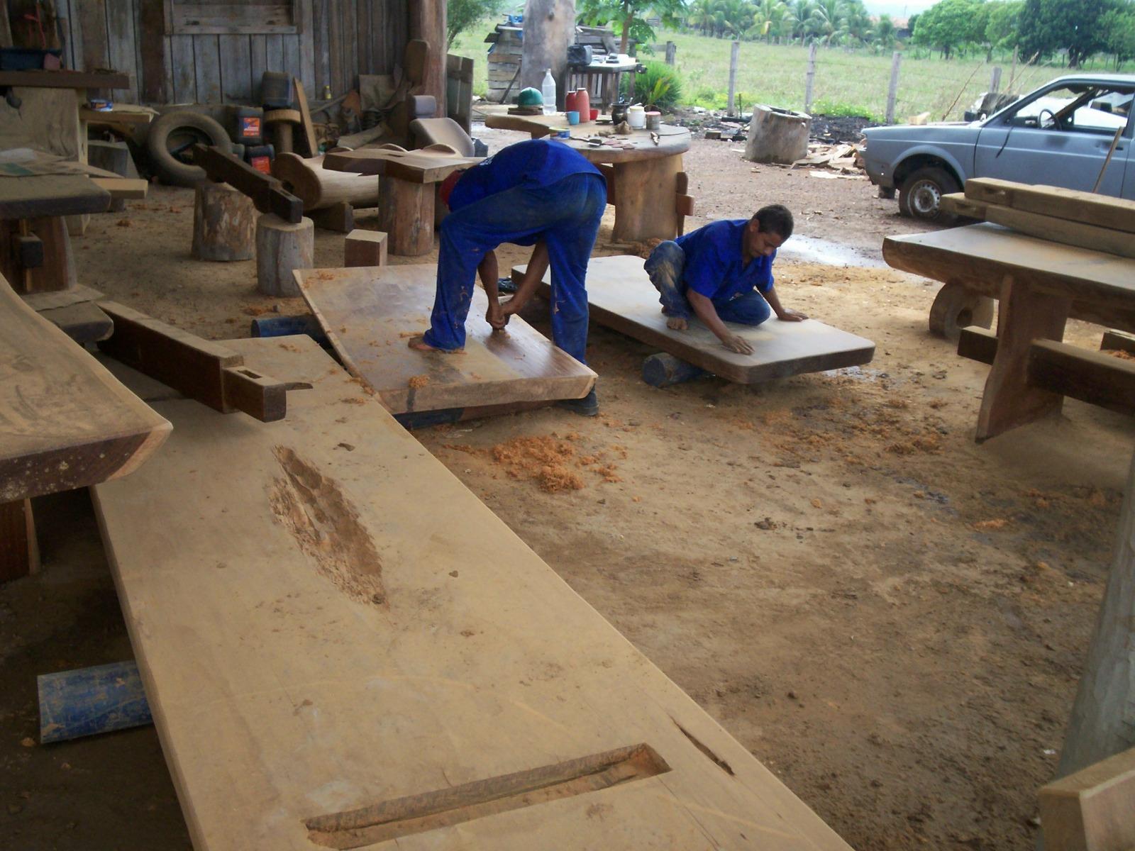 Hand-Crafted Organic Live-Edge Outdoor Bar/Console crafted in Pará, Brazil from salvaged Ipe For Sale