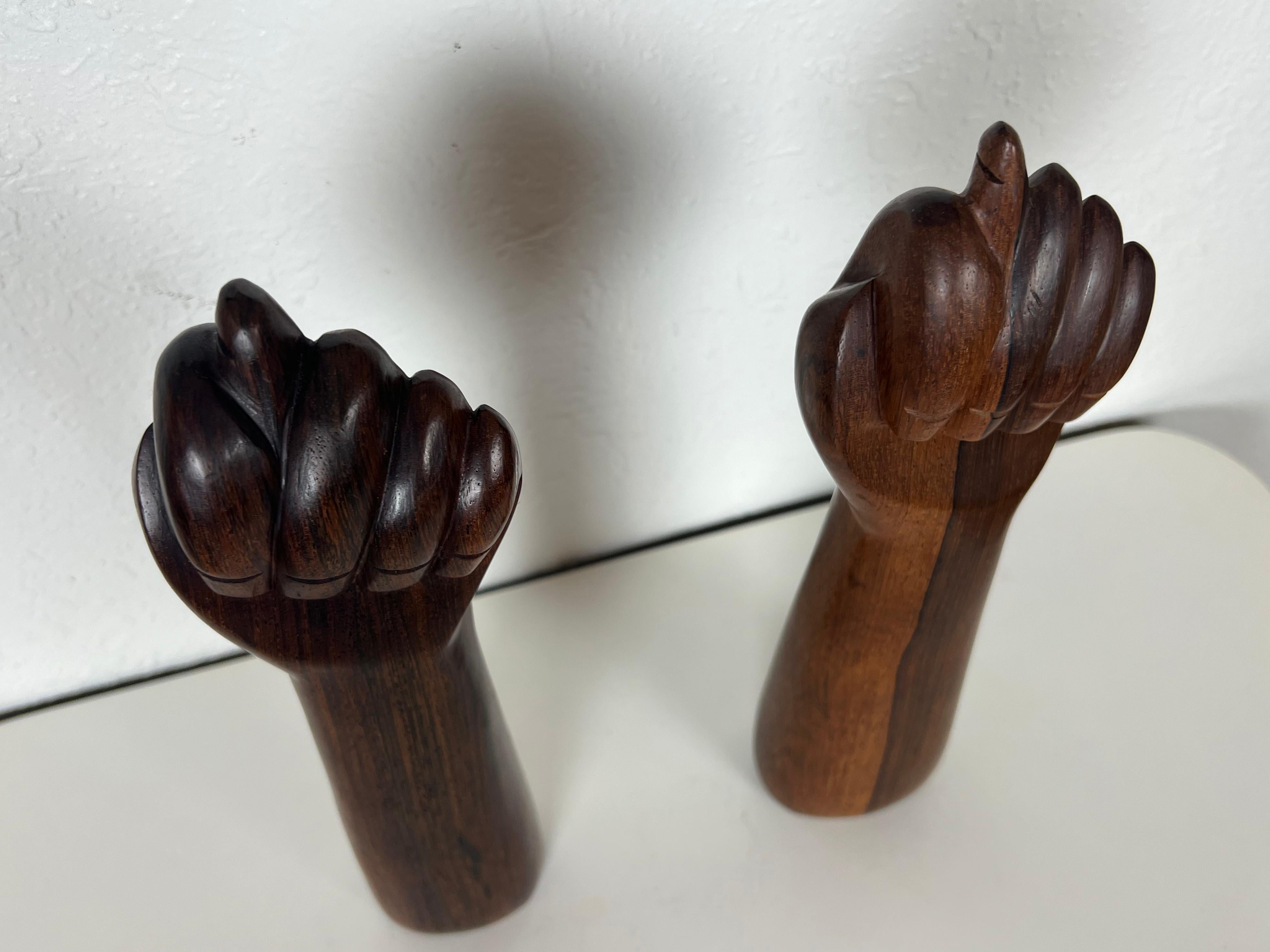 Brazilian Jacaranda Rosewood Hand Sculptures by Jac-Arte - a Pair 2