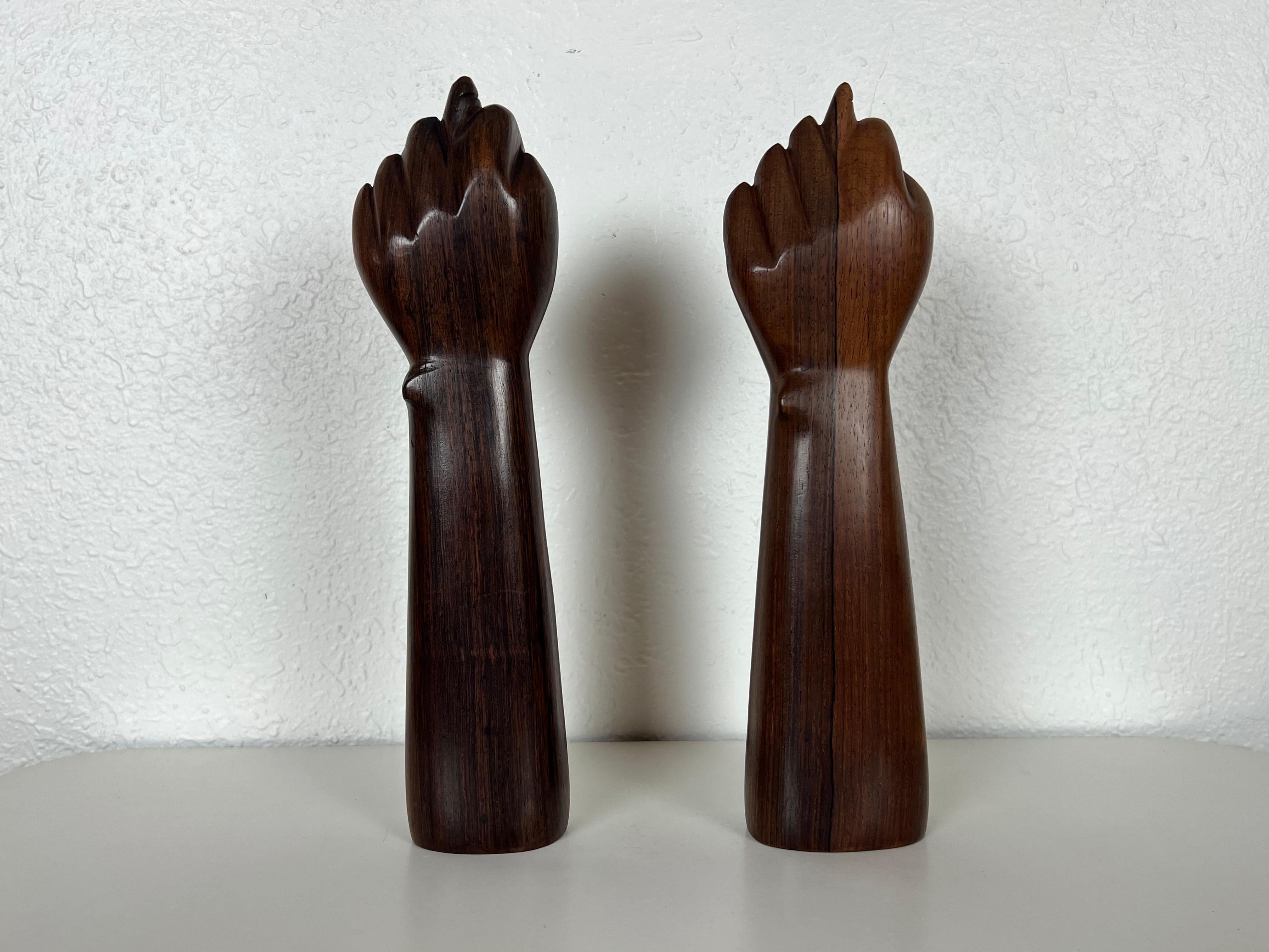 Brazilian Jacaranda Rosewood Hand Sculptures by Jac-Arte - a Pair 4