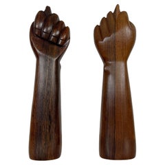 Brazilian Jacaranda Rosewood Hand Sculptures by Jac-Arte - a Pair