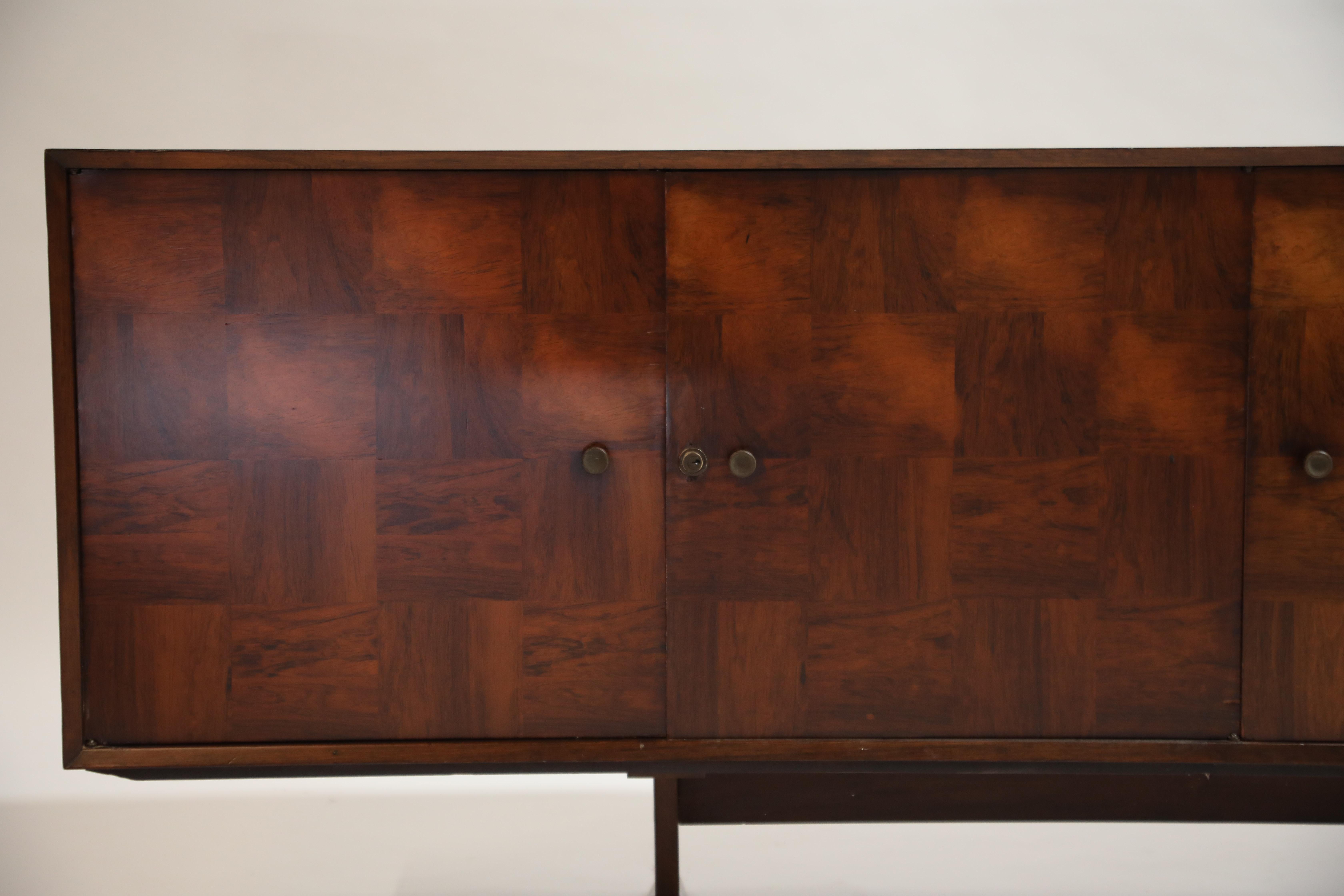 Brazilian Jacaranda Rosewood Parquetry Sideboard by Giuseppe Scapinelli, 1960s 6