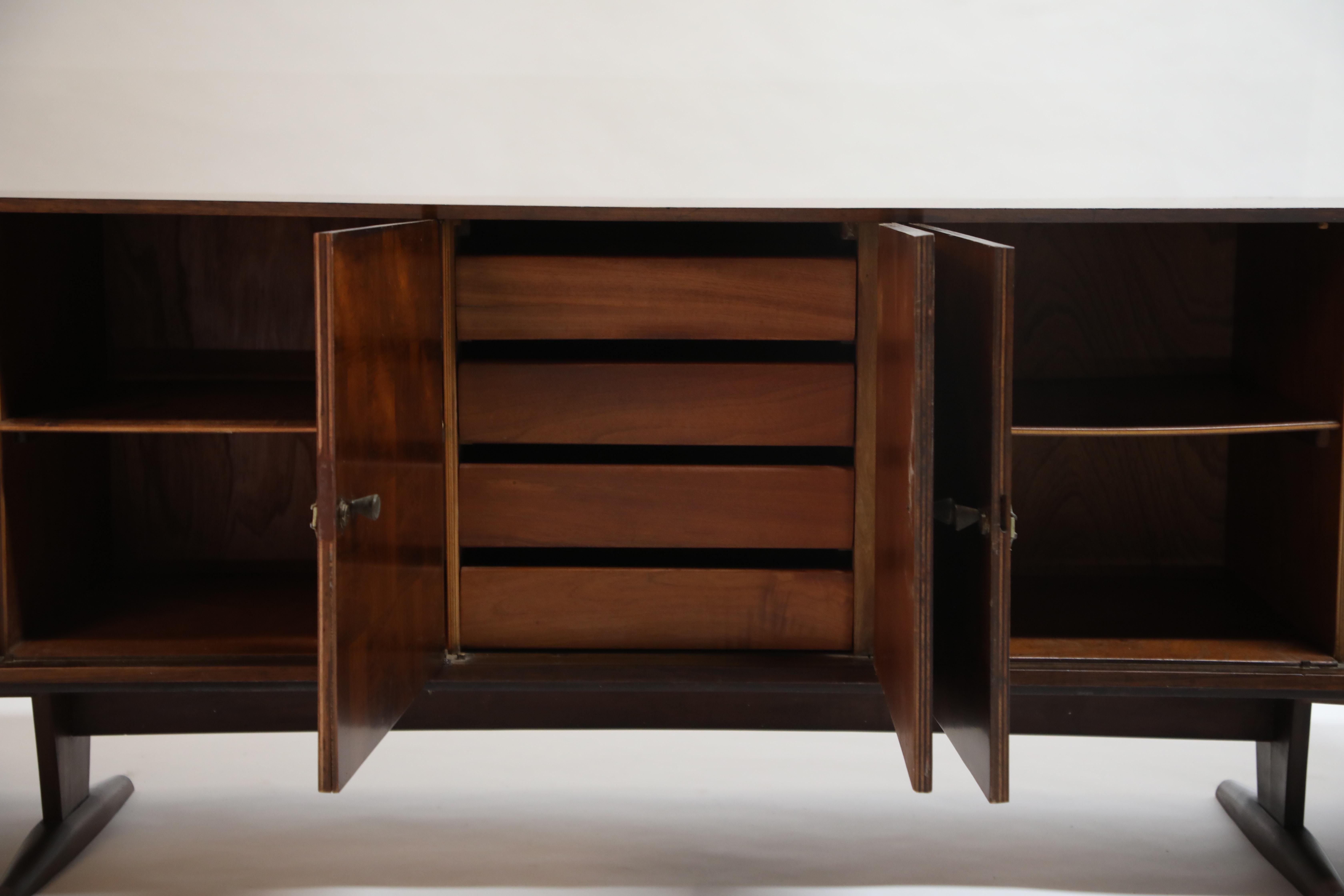 Brazilian Jacaranda Rosewood Parquetry Sideboard by Giuseppe Scapinelli, 1960s 9