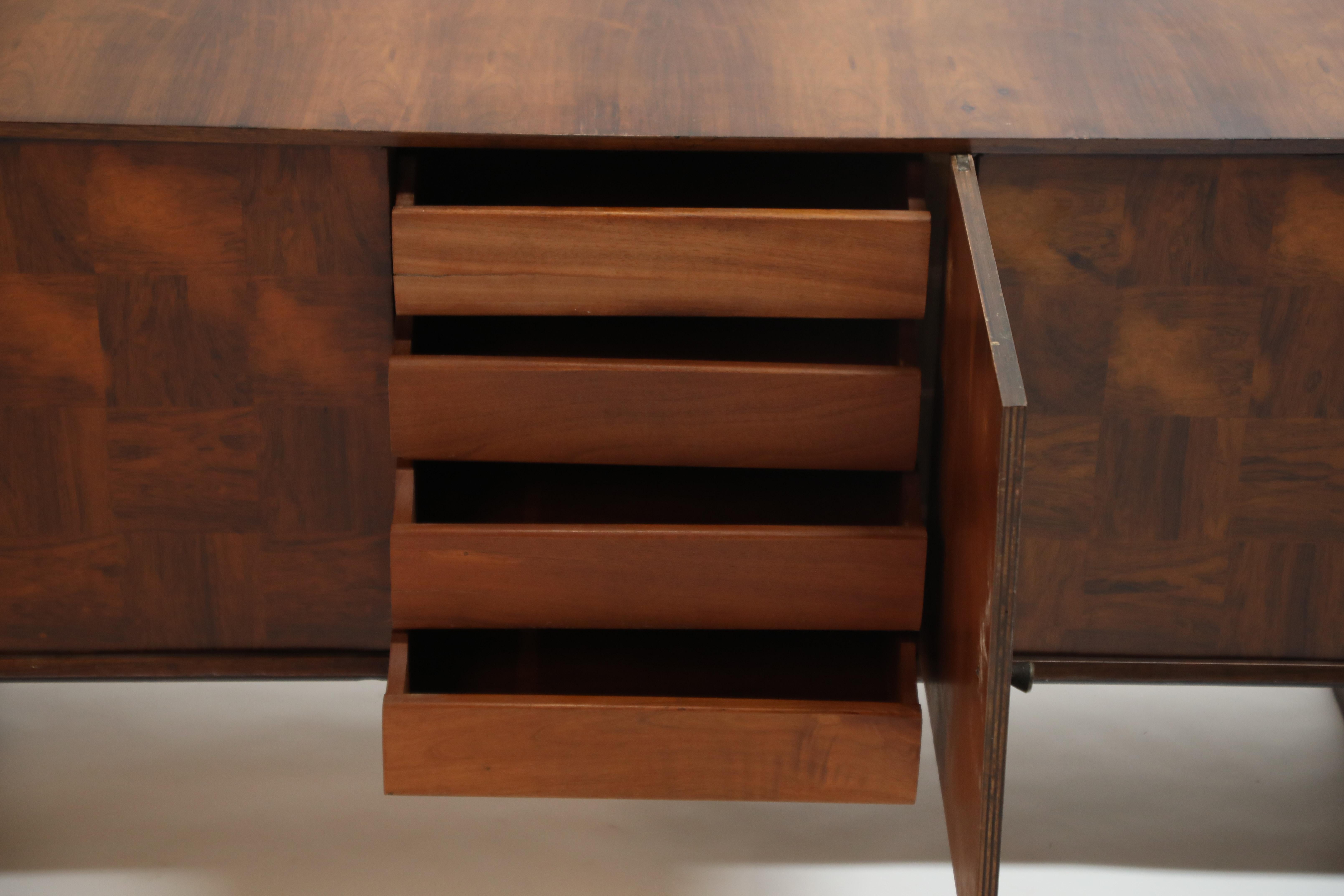 Brazilian Jacaranda Rosewood Parquetry Sideboard by Giuseppe Scapinelli, 1960s 12