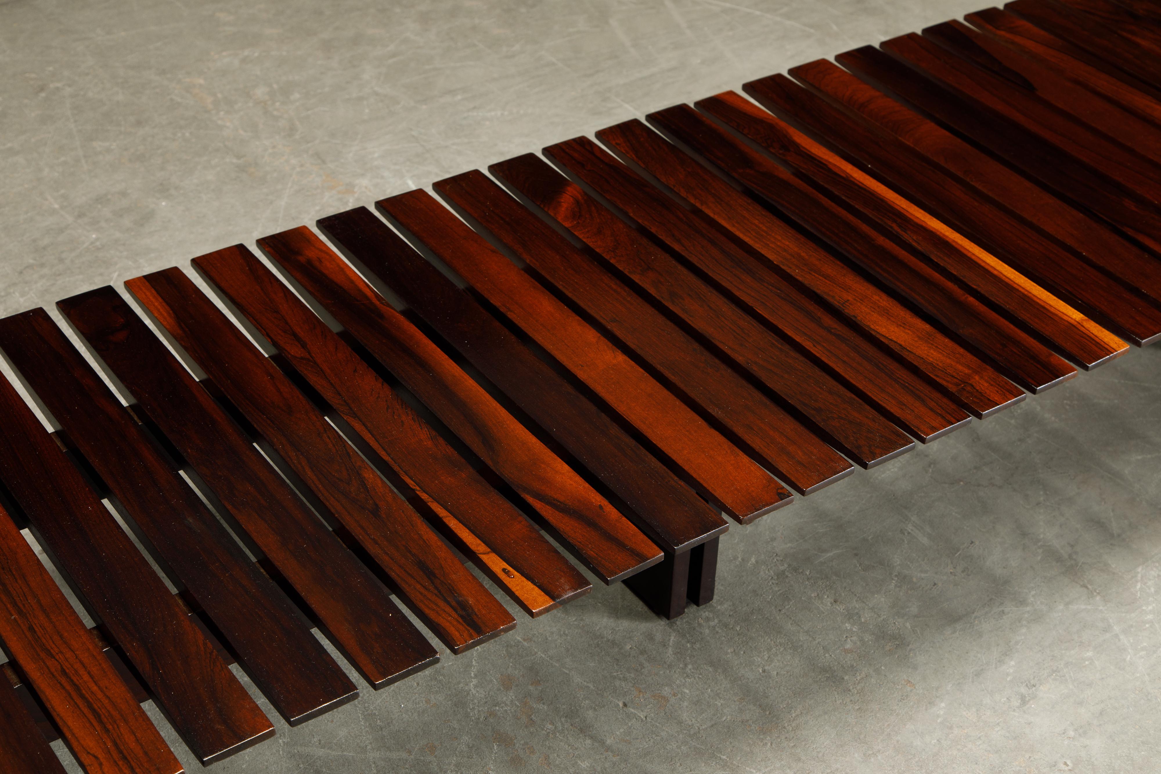 Brazilian Jacaranda Rosewood Slatted Bench or Low Table, Brazil 1960s 4
