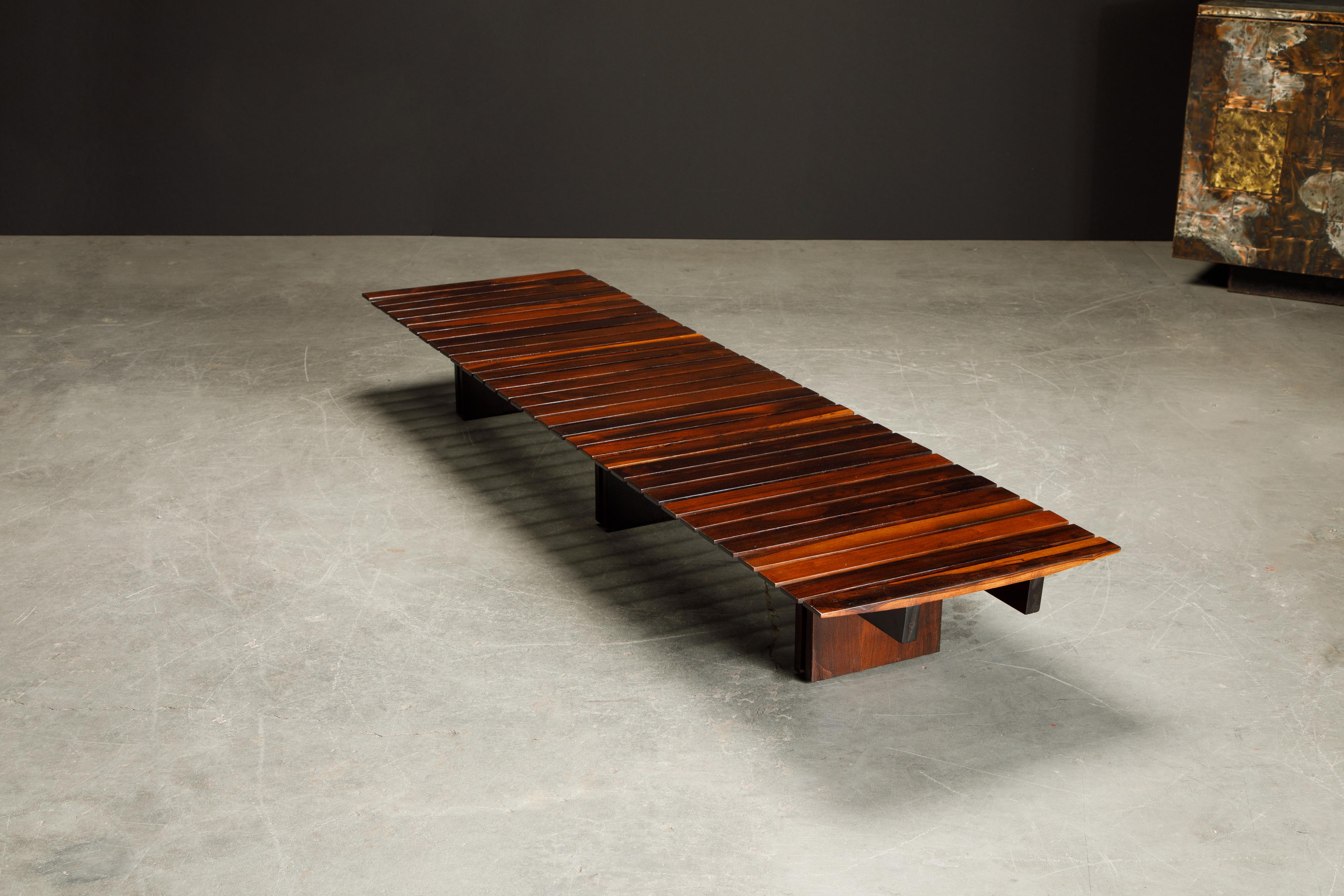 Brazilian Jacaranda Rosewood Slatted Bench or Low Table, Brazil 1960s In Good Condition In Los Angeles, CA