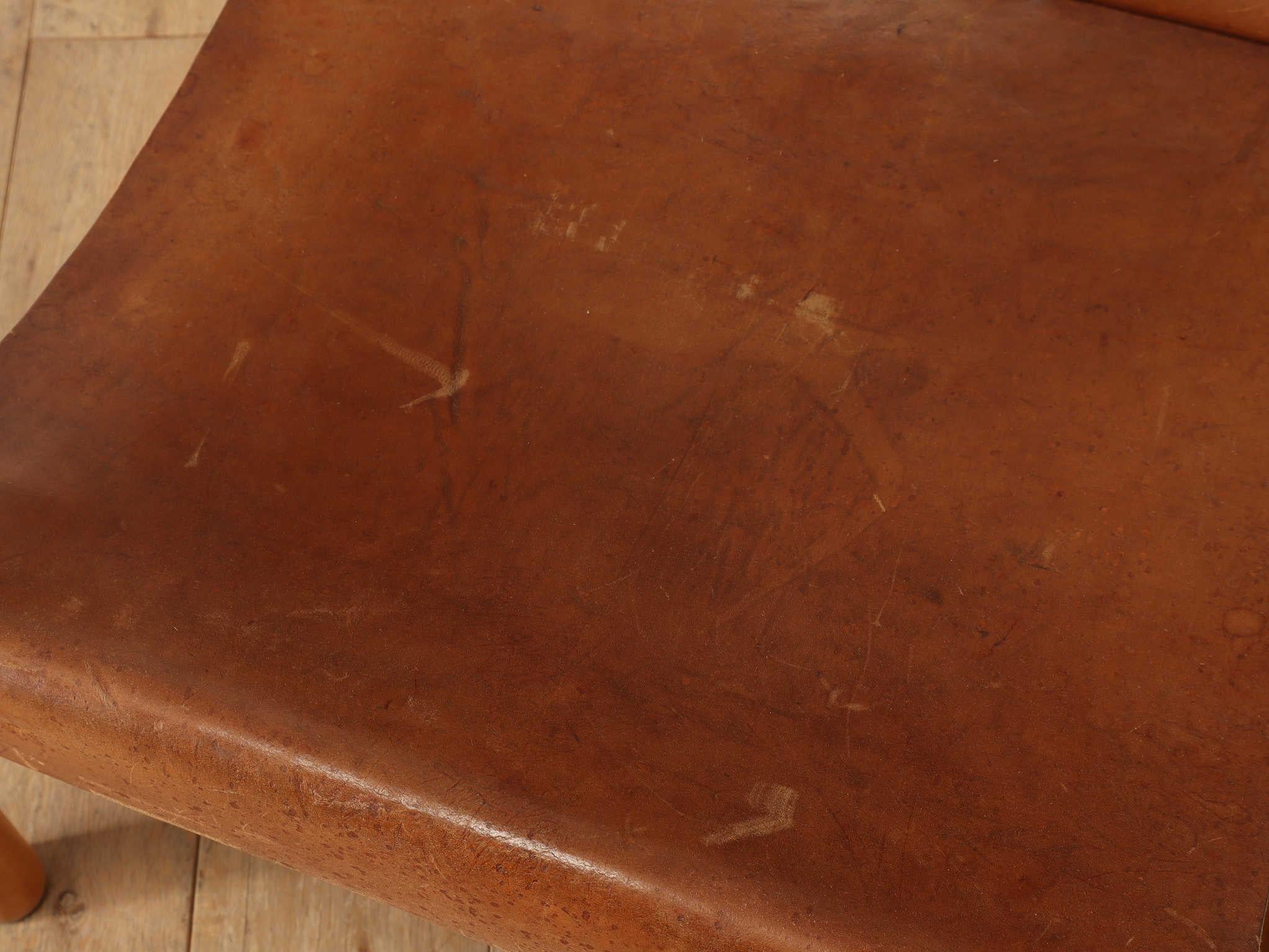 Brazilian Leather Arm Chair 1950's For Sale 5