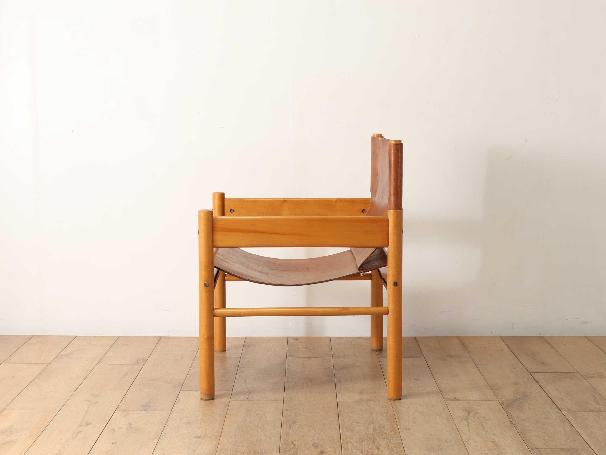 Brazilian Leather Arm Chair 1950's For Sale 9