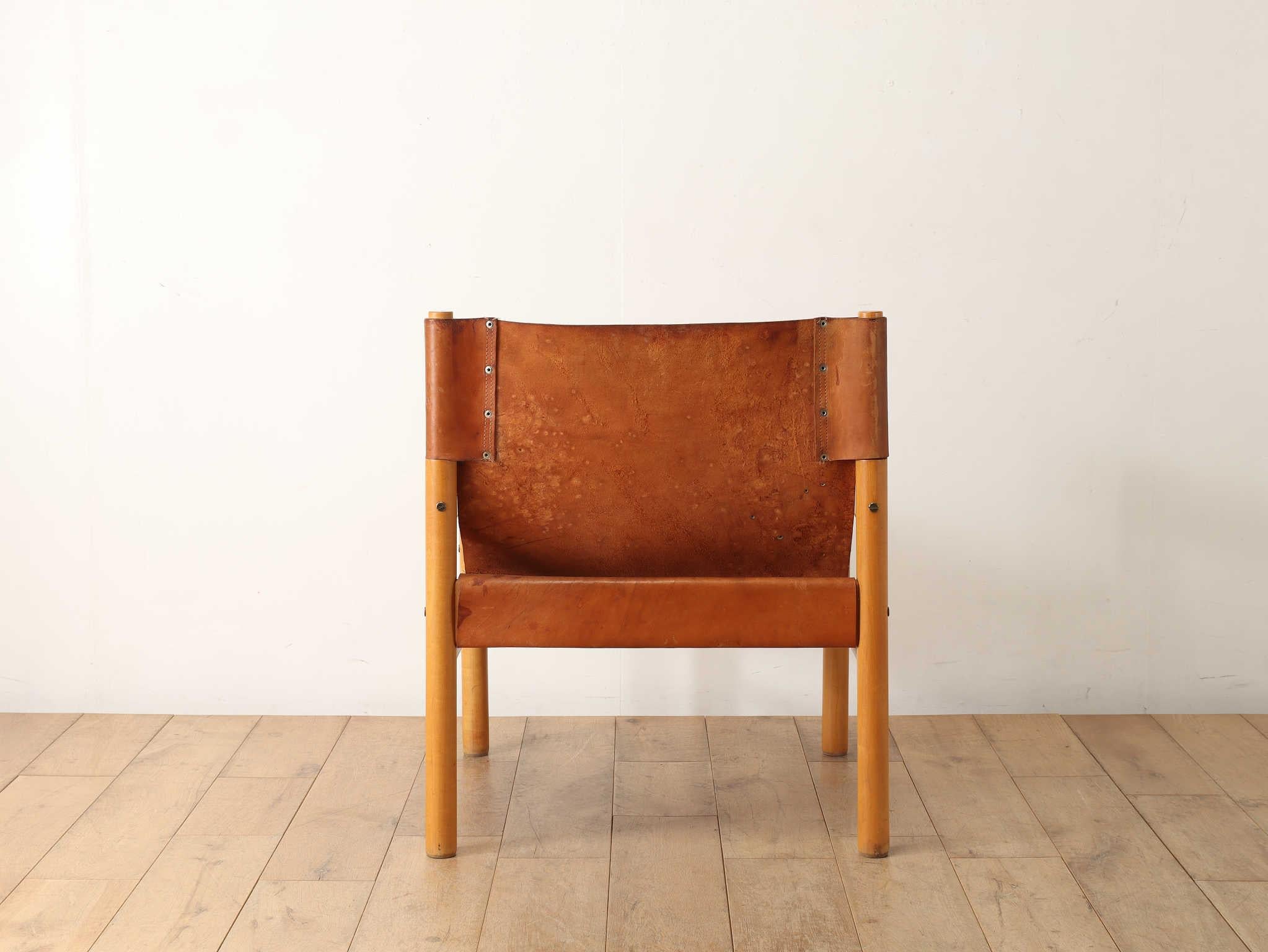Brazilian Leather Arm Chair 1950's For Sale 10