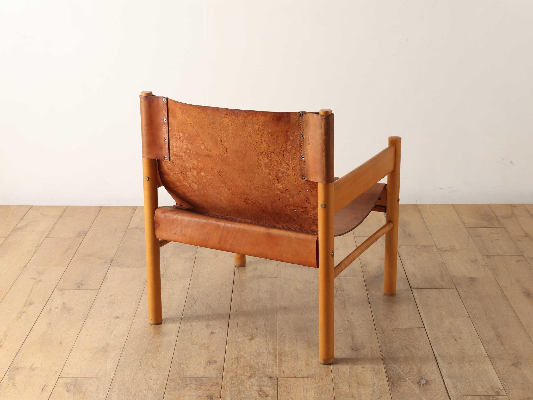 Brazilian Leather Arm Chair 1950's For Sale 11