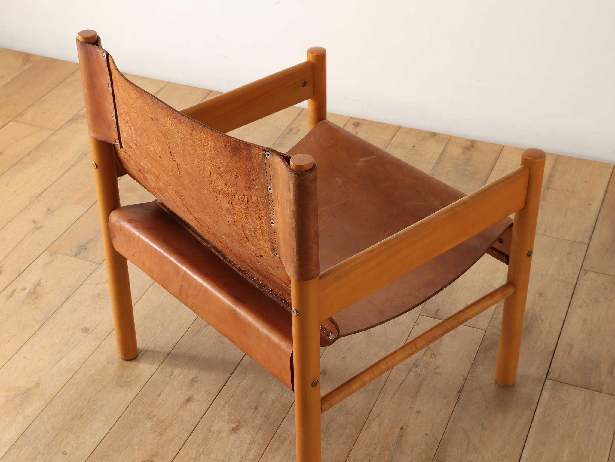 Brazilian Leather Arm Chair 1950's For Sale 12