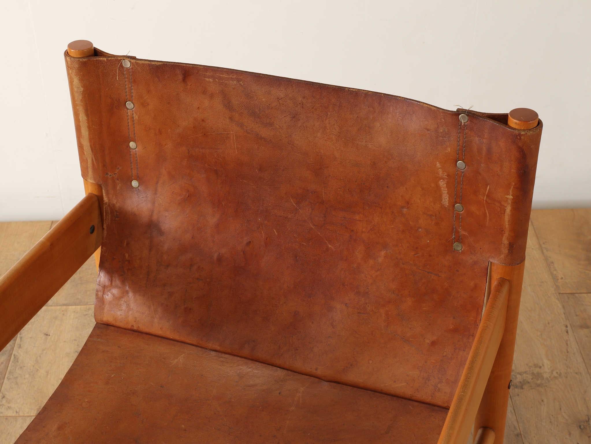 Mid-20th Century Brazilian Leather Arm Chair 1950's For Sale