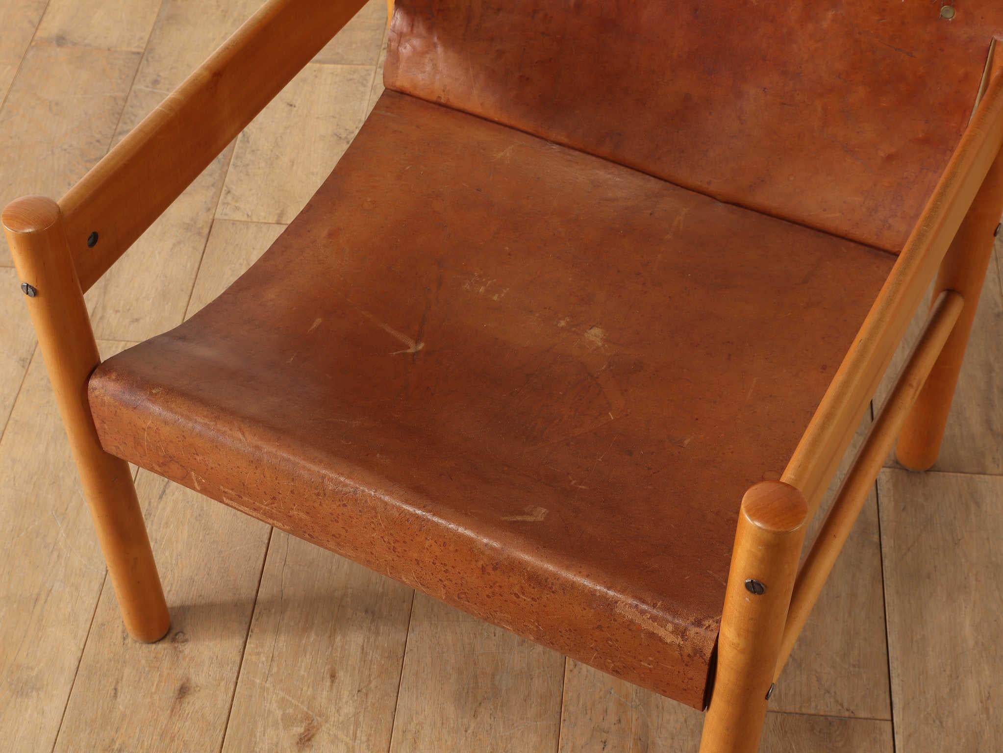 Brazilian Leather Arm Chair 1950's For Sale 3