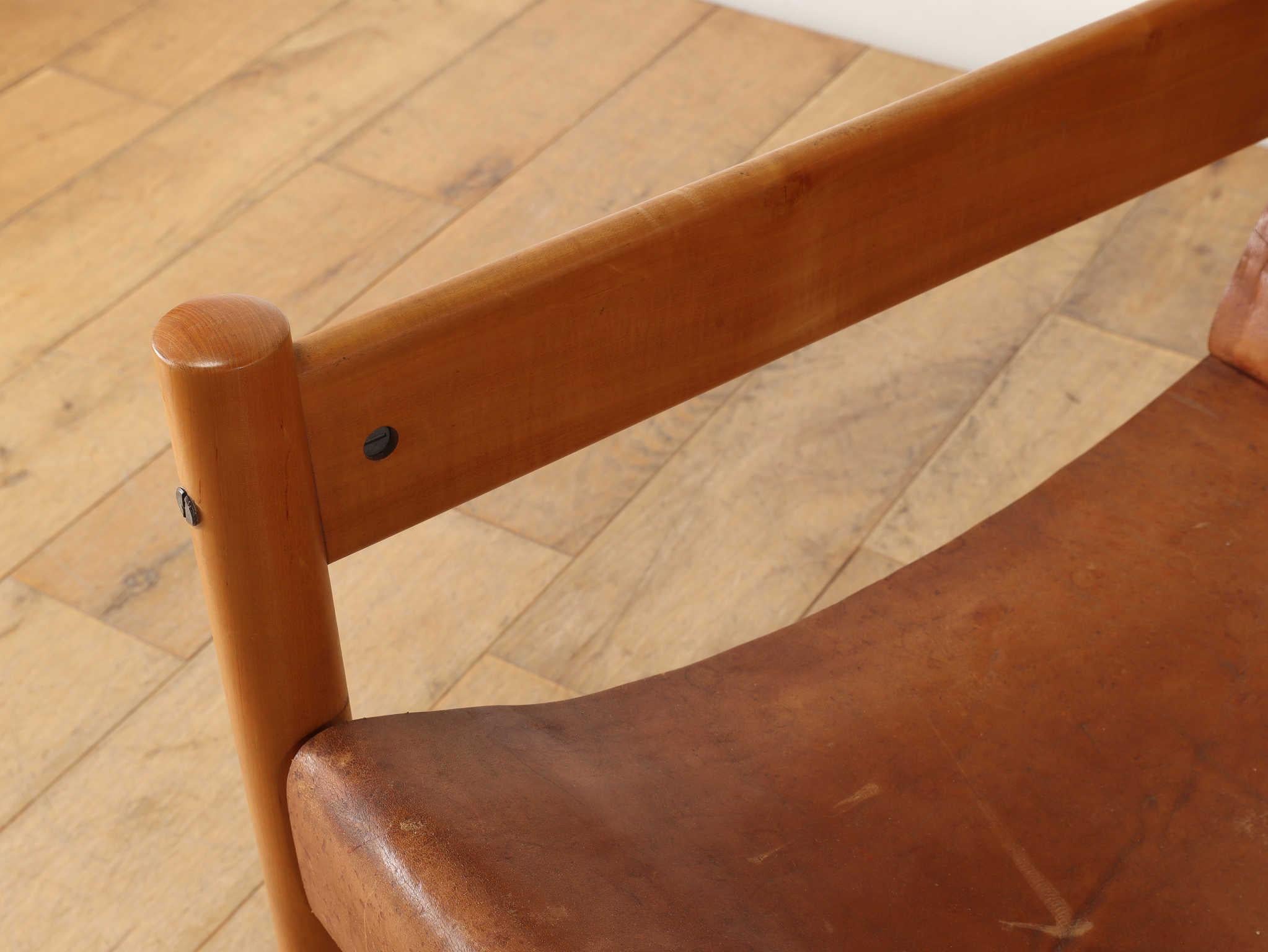 Brazilian Leather Arm Chair 1950's For Sale 4