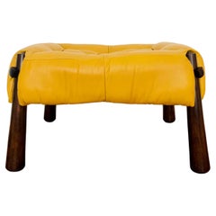 Brazilian Leather Stool by Percival Lafer