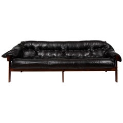 Brazilian Leather Tufted Sofa by Percival Lafer, circa 1960 Brazilian Leather Tufted Sofa by Percival Lafer, circa 1960