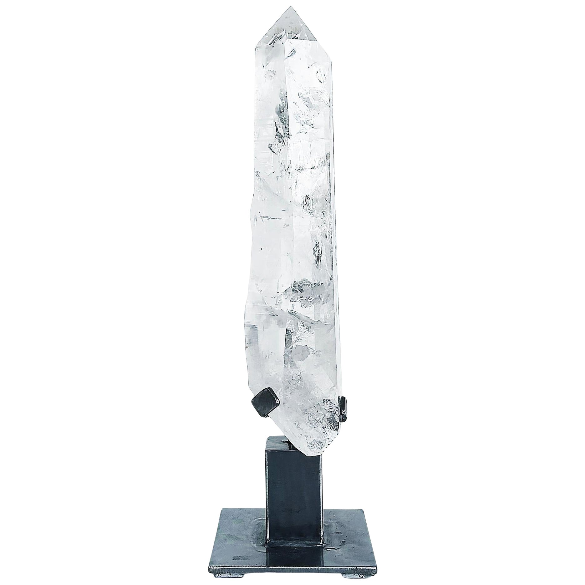 Brazilian Lemurian Seed Crystal Weighing 11 lbs., Custom Made Stand