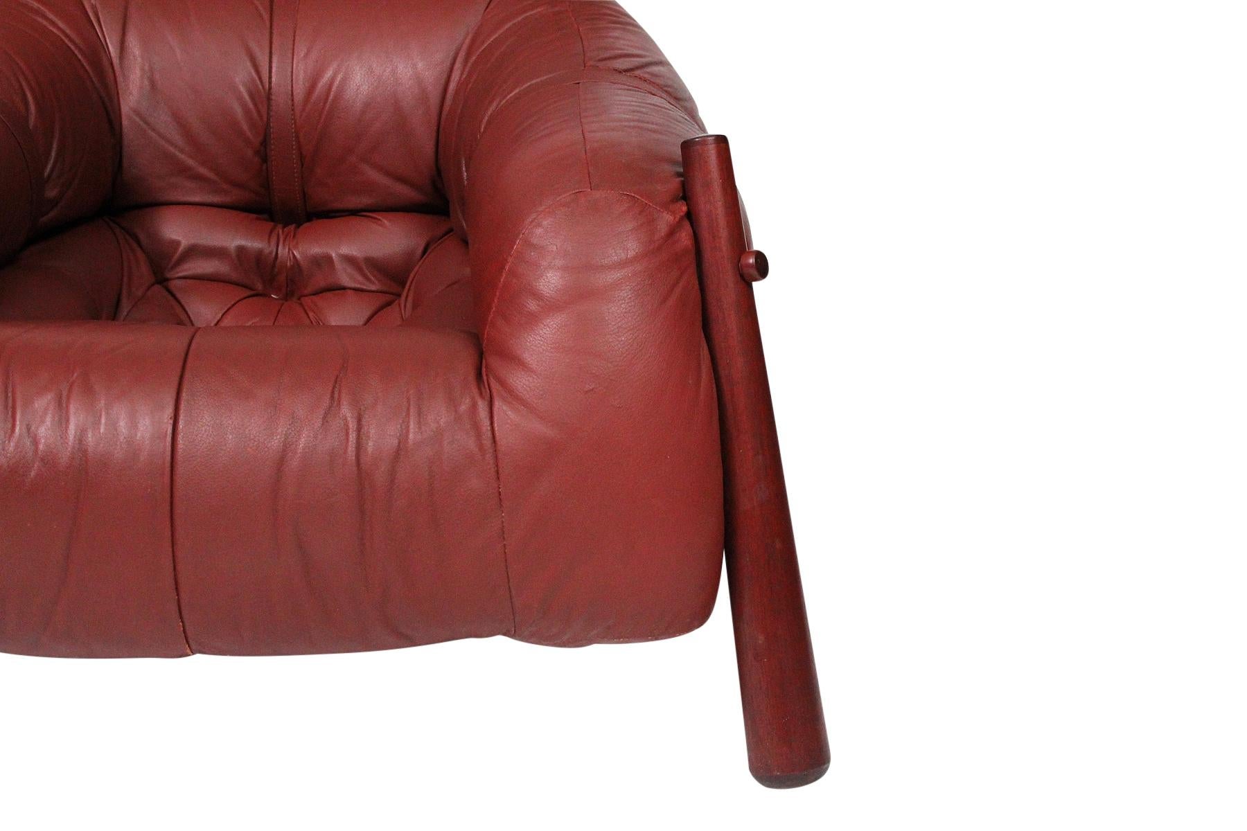 Leather Brazilian Lounge Chair by Percival Lafer