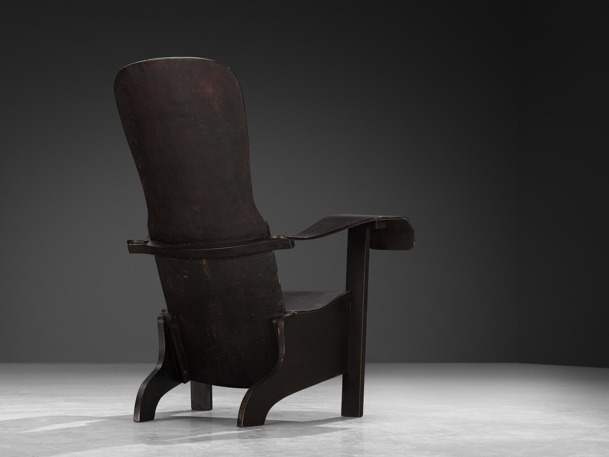 Sedia da salotto brasiliana in legno laminato scuro di Móveis Cimo In condizioni buone in vendita a Waalwijk, NL