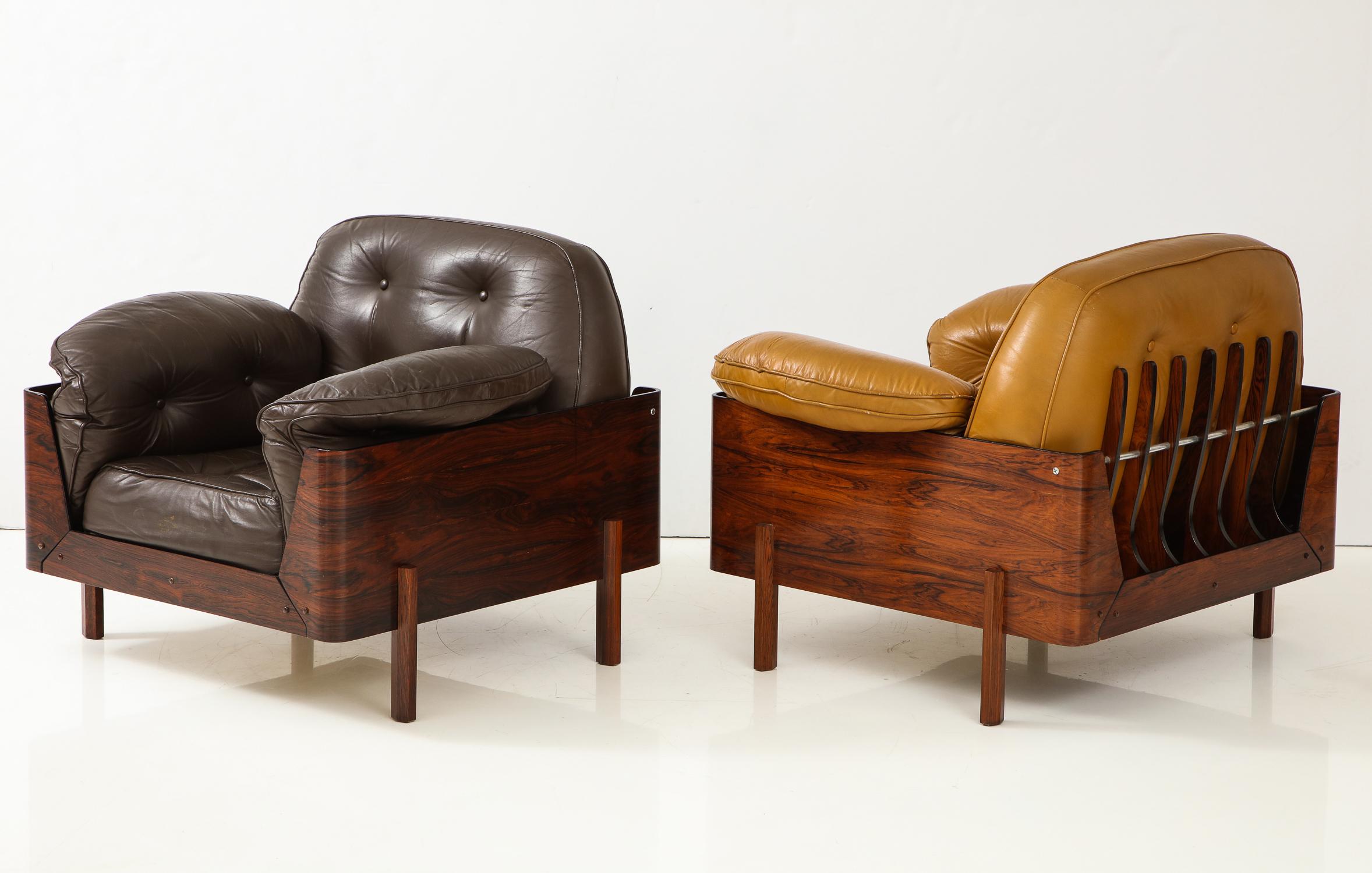 Lounge Chair in Jacaranda and Yellow Leather by J.D. Moveis e Decoracoes 3