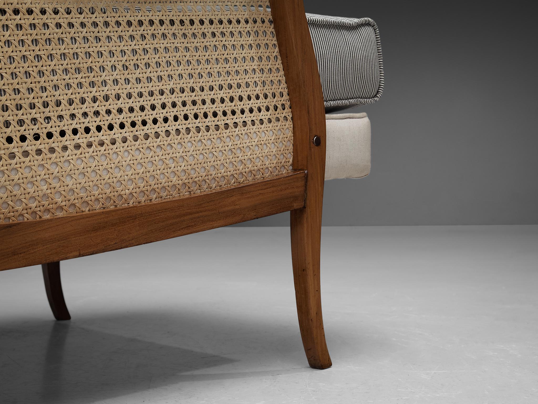 Brazilian Lounge Chairs in Walnut and Cane  1