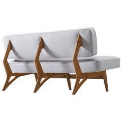 Brazilian Maple Settee by Móveis Cimo, 1950s