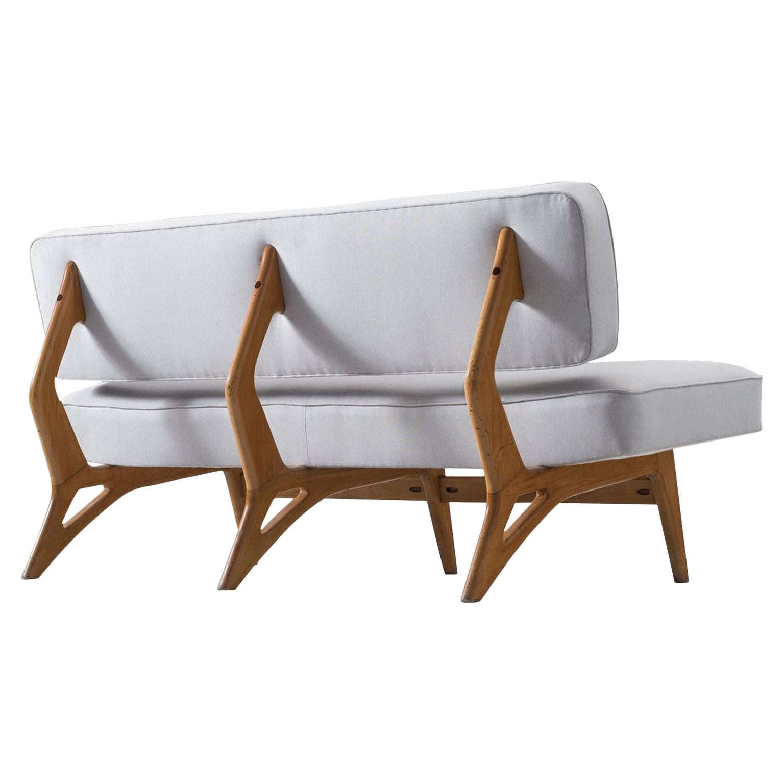 Brazilian Maple Settee by Móveis Cimo, 1950s