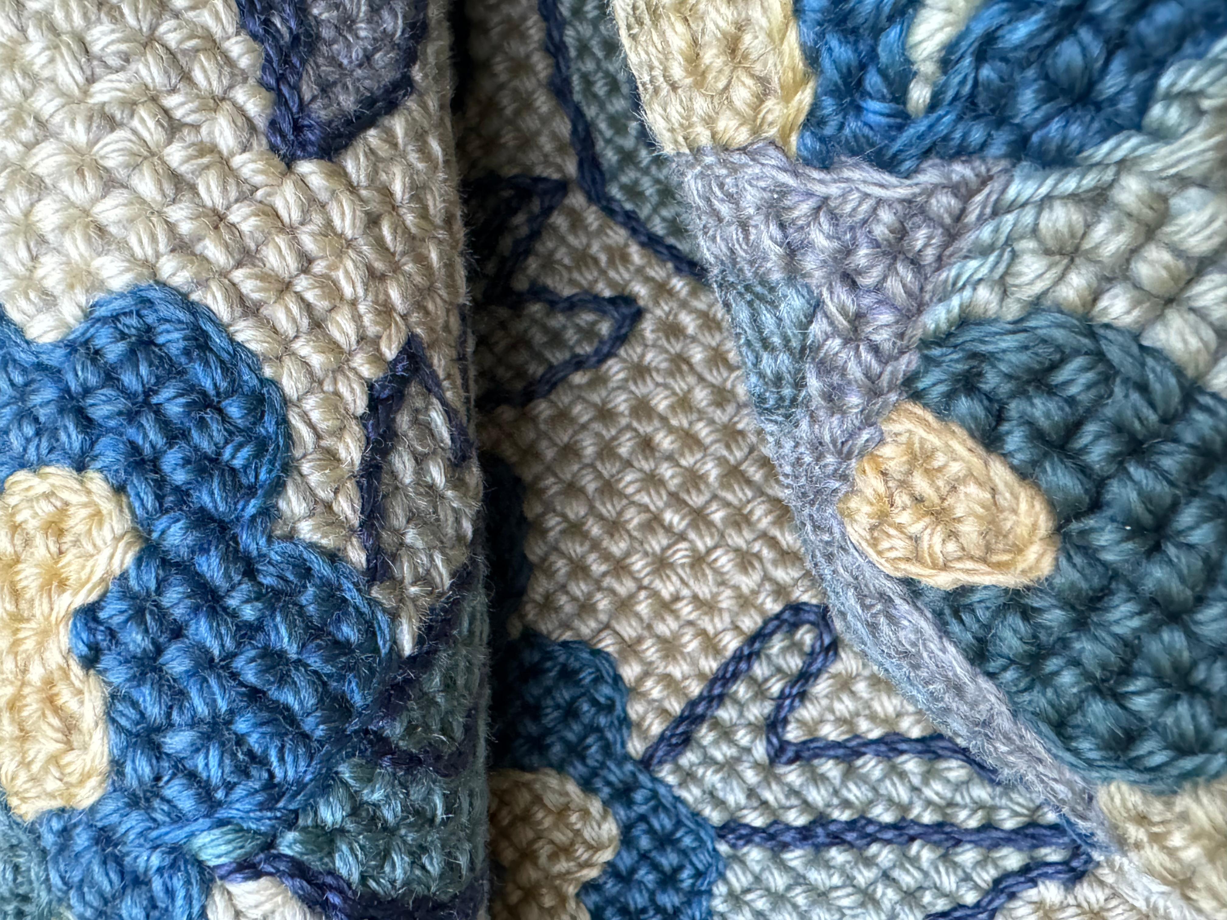 Brazilian Mid 20th Century Floral Wool Rug For Sale 3