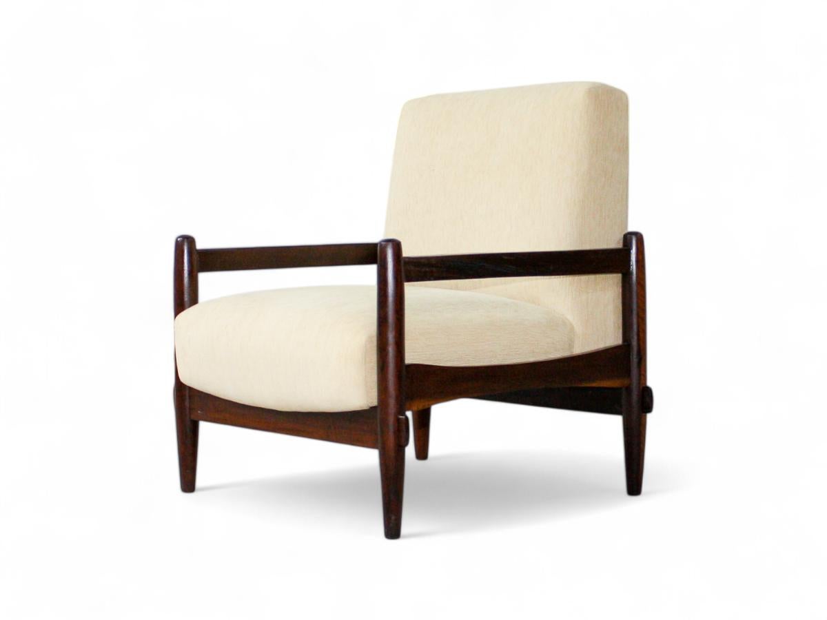Brazilian Mid-Century Armchair in Wood and Leather by Michel Arnoult, c. 1960s In Good Condition In New York, NY
