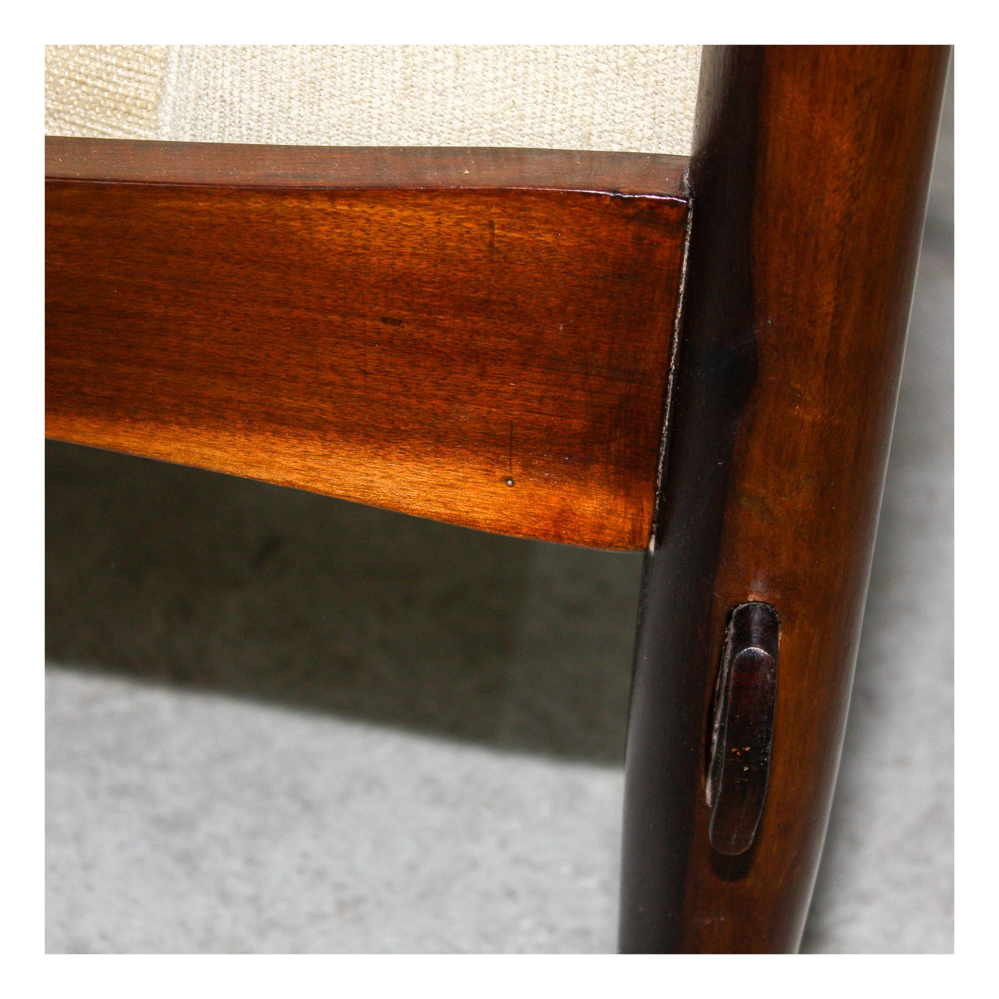 Mid-Century Modern Brazilian Mid-Century Armchair in Wood and Leather by Michel Arnoult, c. 1960s
