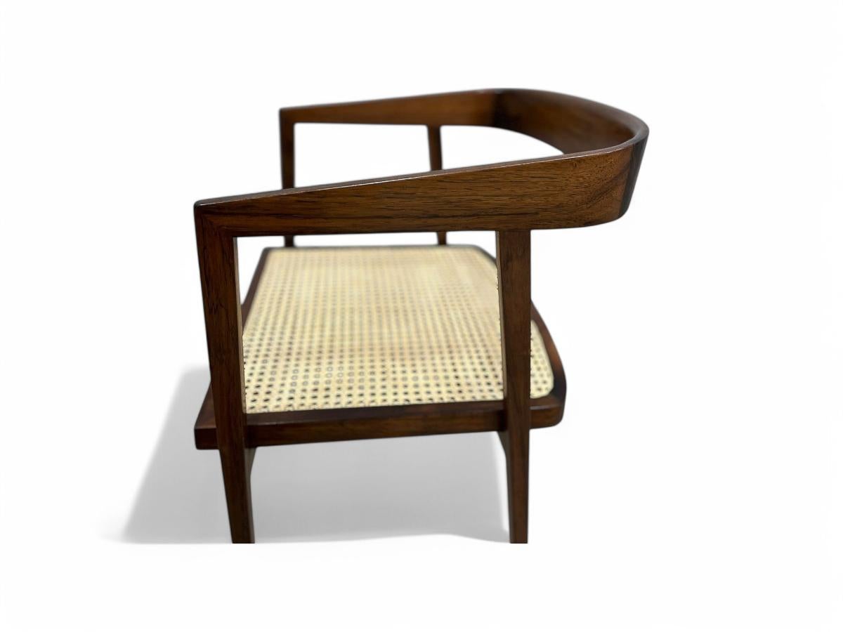 Brazilian Mid Century Armchairs in Hardwood & Caning, Joaquim Tenreiro, c. 1950 For Sale 5