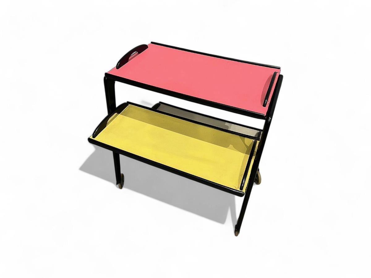 Brazilian Mid-Century Bar Cart in Wood by Moveis Bergamo, 1950’s 4