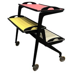 Brazilian Mid-Century Bar Cart in Wood by Moveis Bergamo, 1950’s