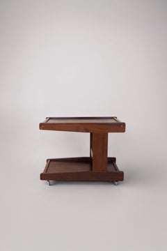 Brazilian Mid-Century Bar or Tea Cart in Imbuia Wood, by Casa Finland