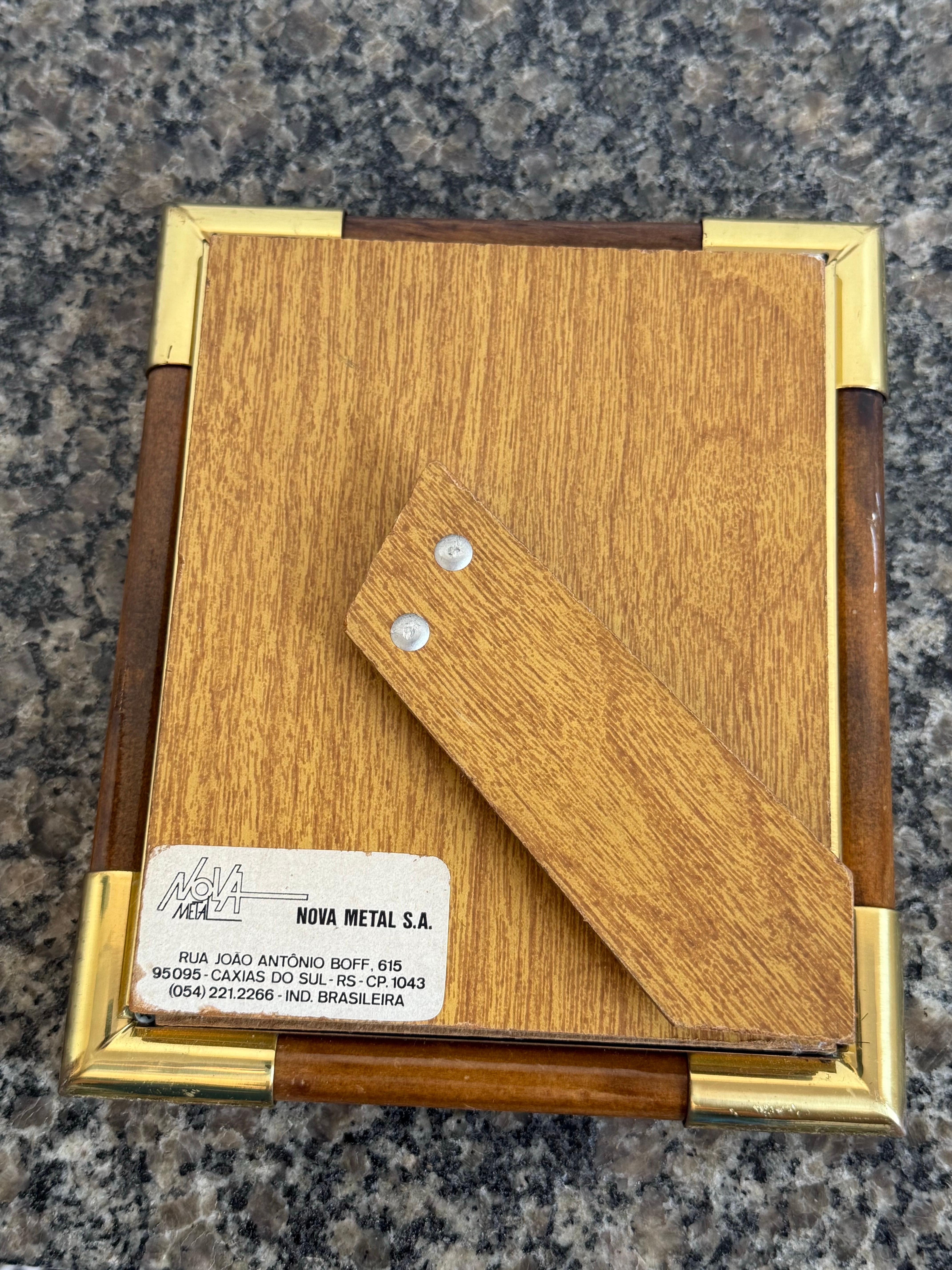 Brazilian Mid-Century Brass and Wood Picture Frame, 1970s - 2 of 2 en vente 6